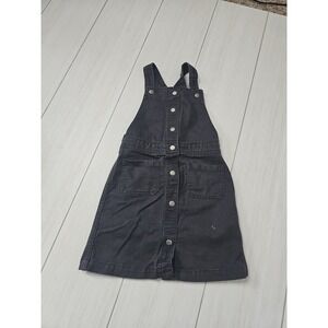 Old Navy Girls Black Denim Jumper Dress Button Front Size‎ M(8) Pockets